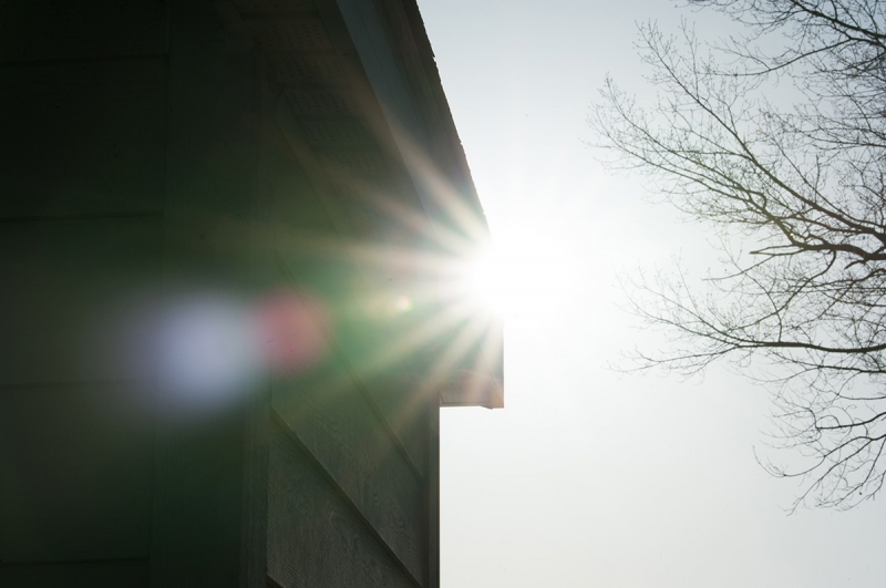 To get lens flare, I had to do it intentionally, and the image retained a respectable amount of contrast. 