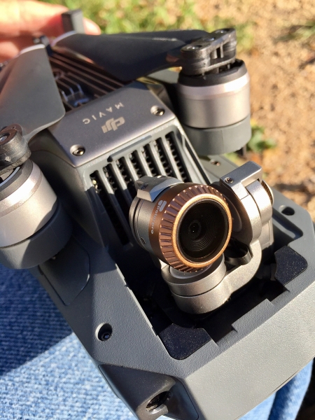 The initial design of the Shutter Collection filters, pictured here, could stop the Mavic's start-up self test if not seated carefully. The redesign, top, solves the issue. 