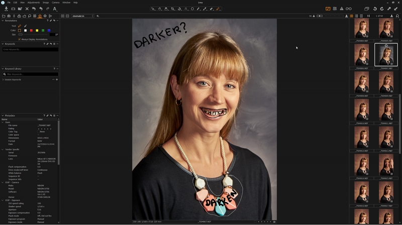 Version 11 now allows you to add notes (annotations) to yourself, your client, or your retoucher. When saved as a PSD file, the annotations are saved on a separate layer.