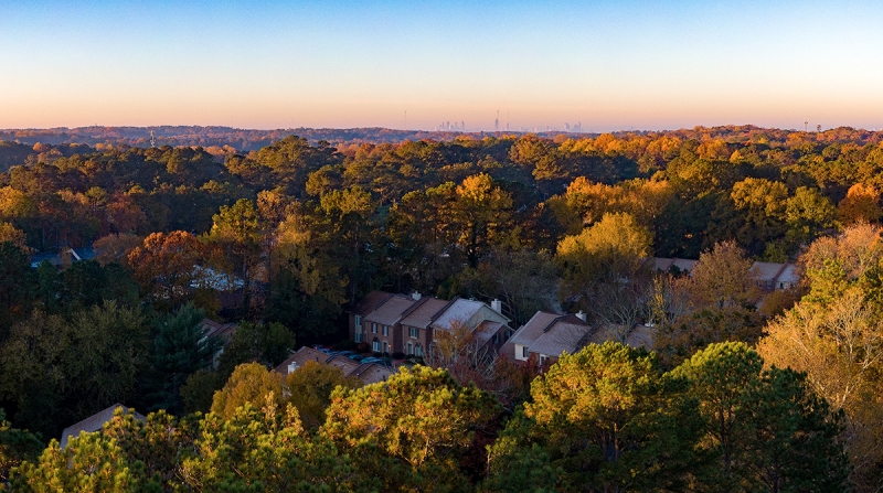 Early in my evaluation I made a flight over an Atlanta suburb to test the ND16 PL, which reduces light by four stops.