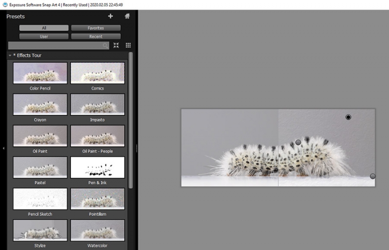 Snap Art interface effects tour