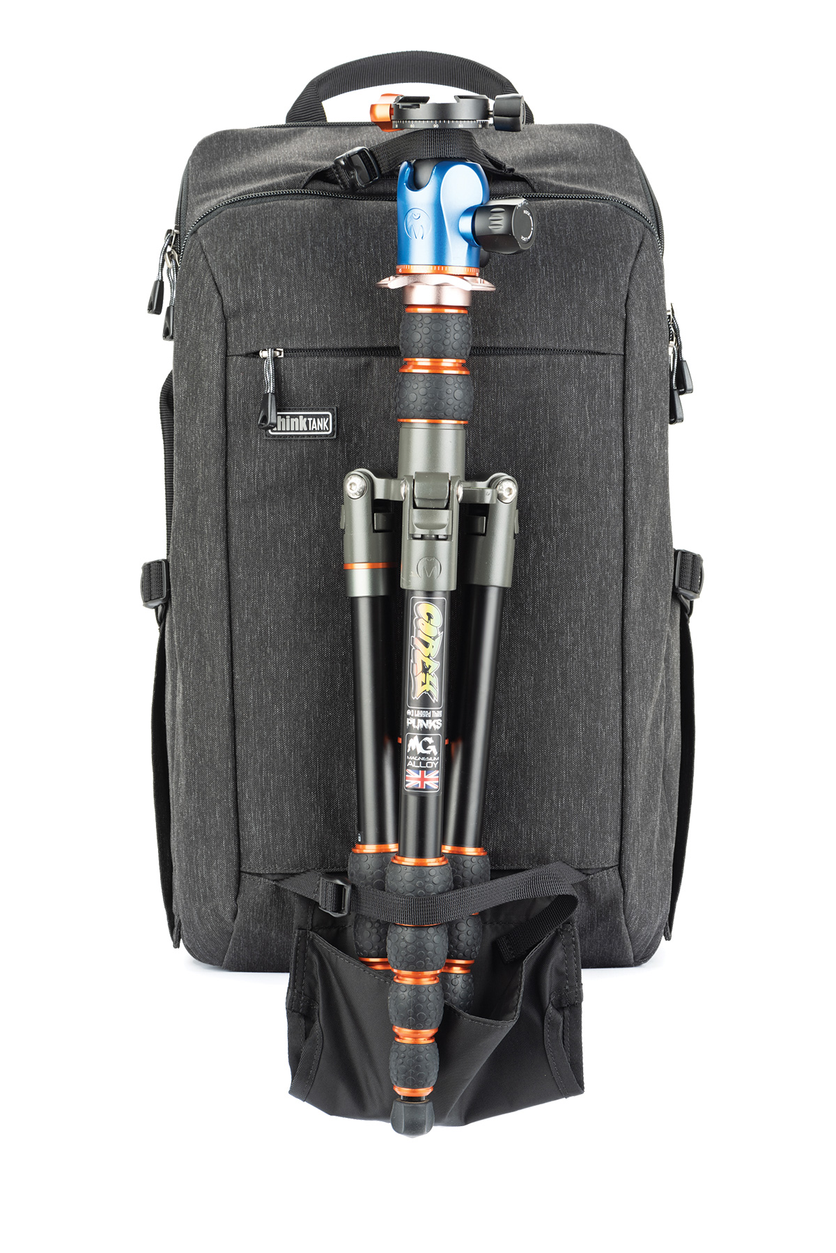 A black BackStory backpack made by Think Tank that's made to carry photography gear