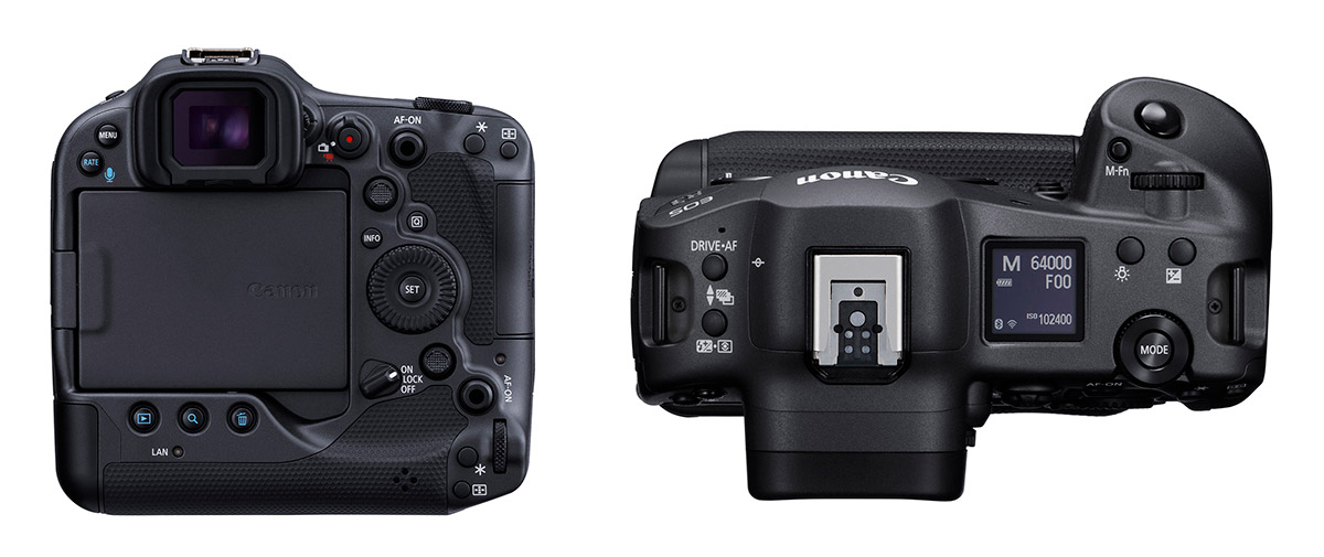 Back and top deck of the Canon EOS R3