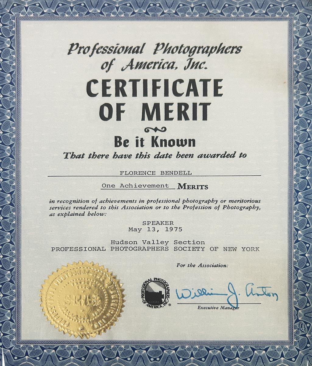 vintage certificate of merit from PPA