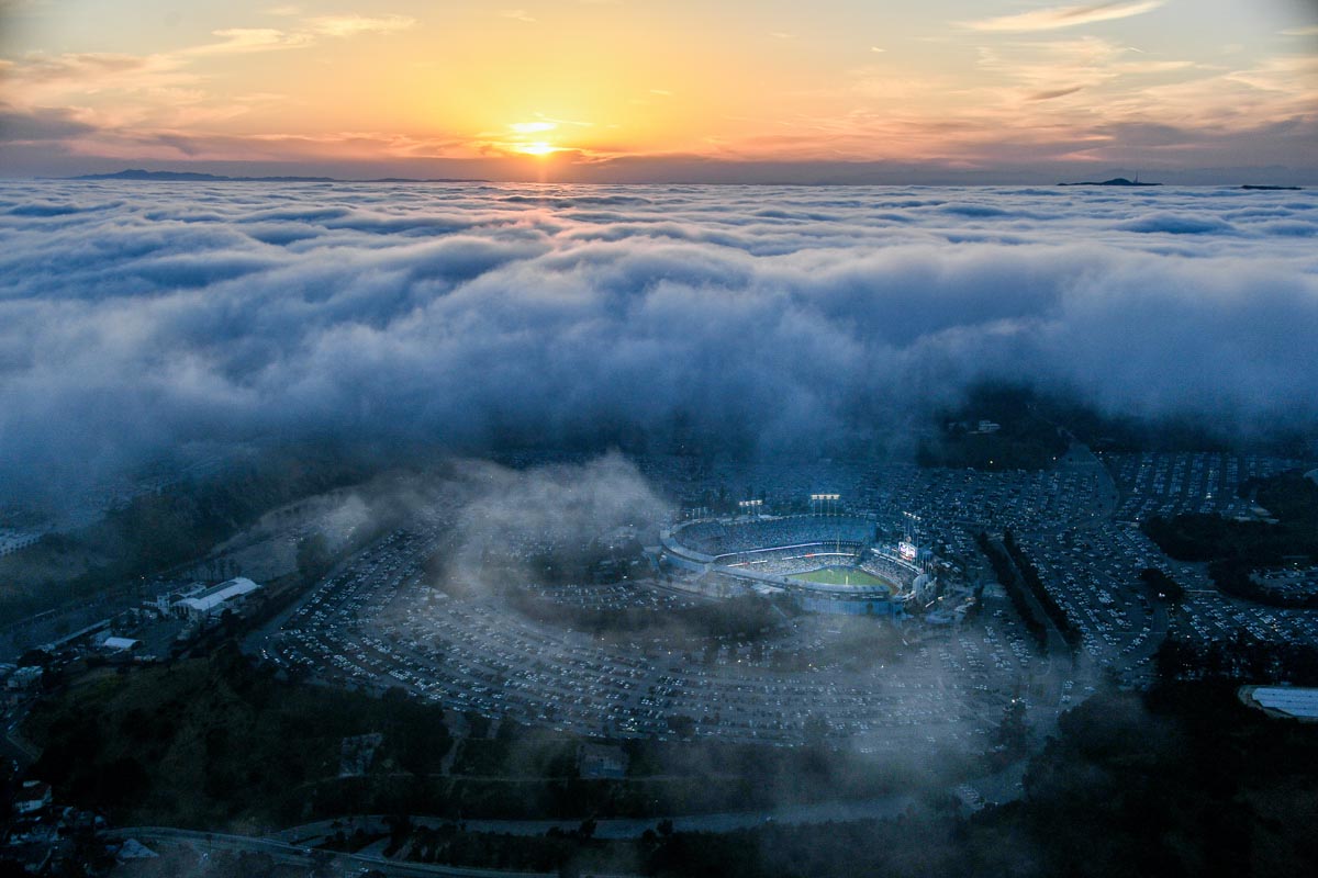 Aerial view of Dodger Stadium