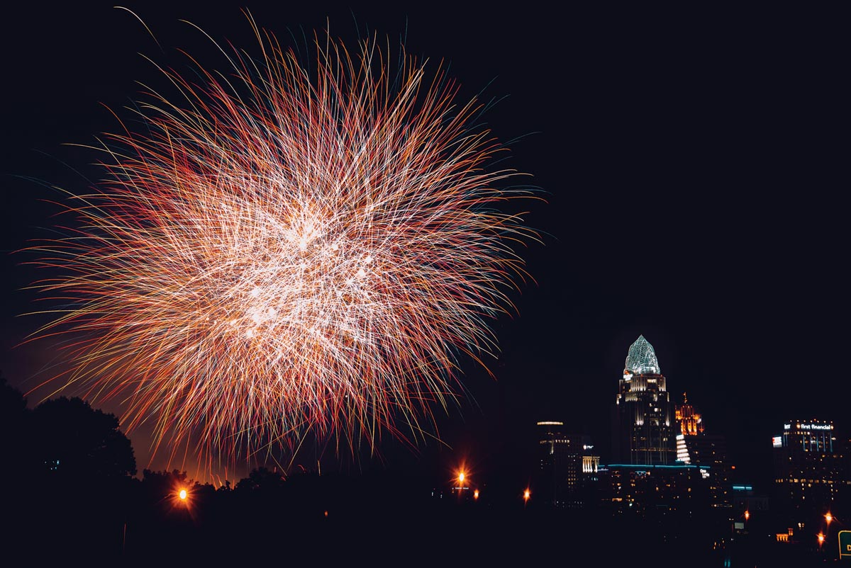 fireworks in the sky