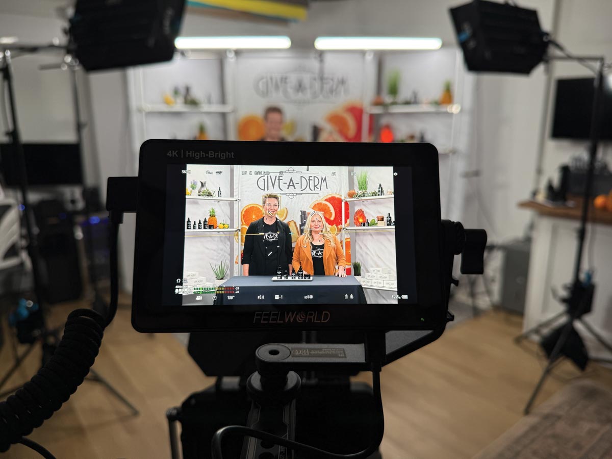 a photo of a camera back filming a set